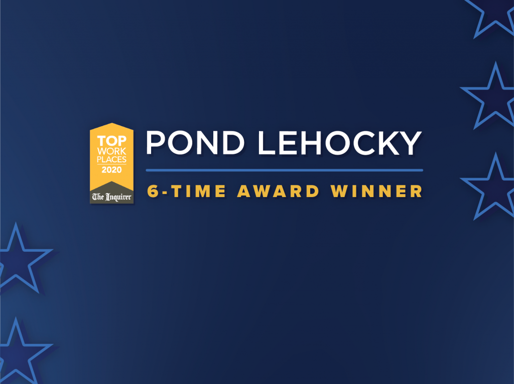 Pond Lehocky named a Winner of the Philadelphia Top Workplaces 2020 Award