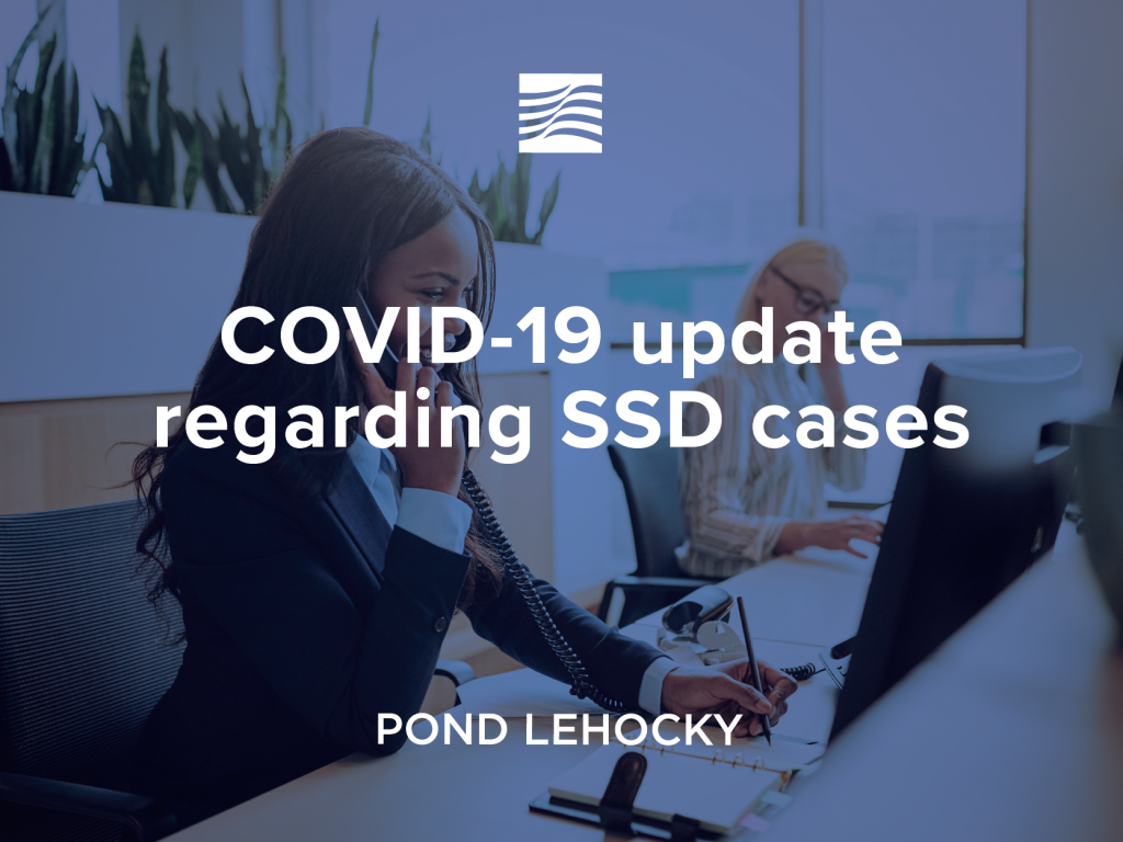 COVID-19 update regarding Social Security disability cases