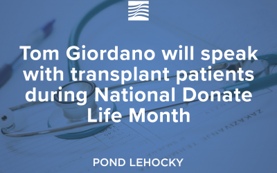 Tom Giordano will speak with transplant patients during National Donate Life Month