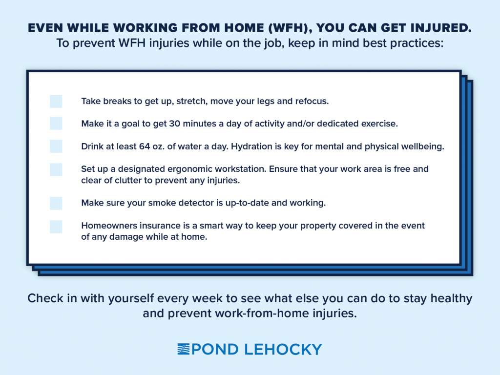 Pond Lehocky gives tips on how to prevent injuries while working from home for National Work From Home Day