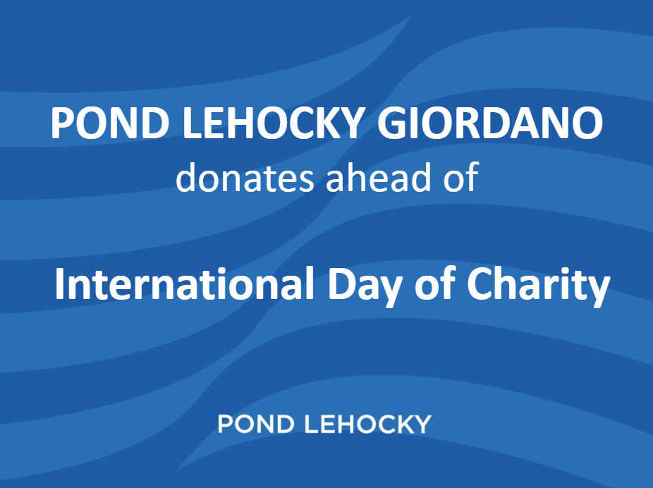 Pond Lehocky Giordano donates office supplies to Share Food Program ahead of International Day of Charity