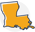 Stylized icon for Louisiana